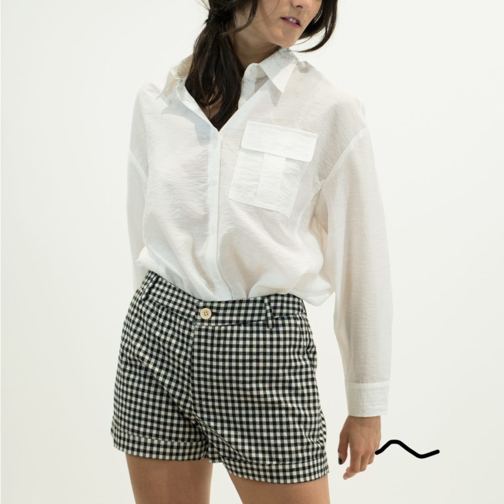 THE KORNER Black & White Gingham Shorts – NWT Size 2 (EUR 36) (0018)